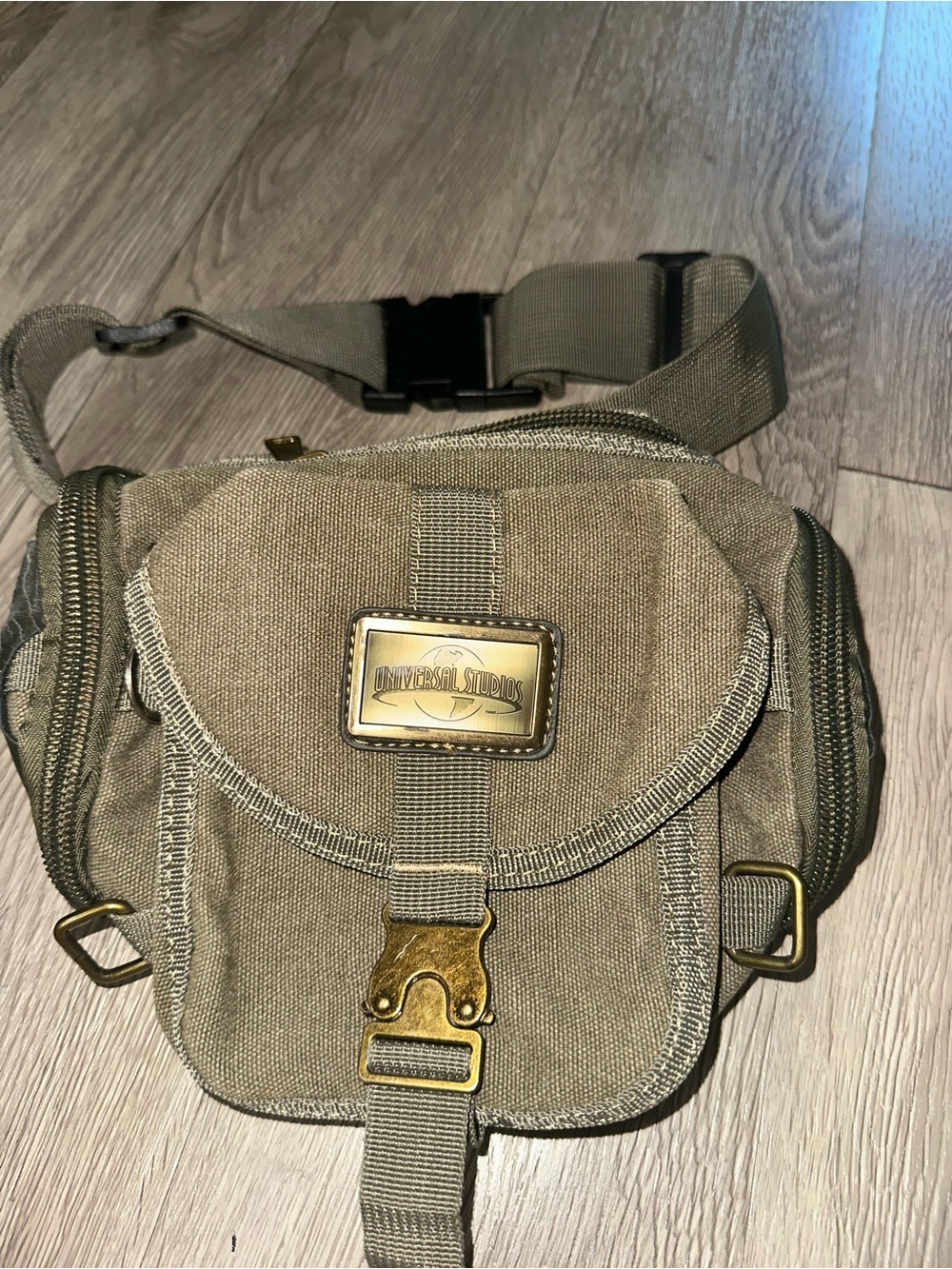 Universal Studios Khaki Canvas Fanny Pack Belt Travel Park Bag